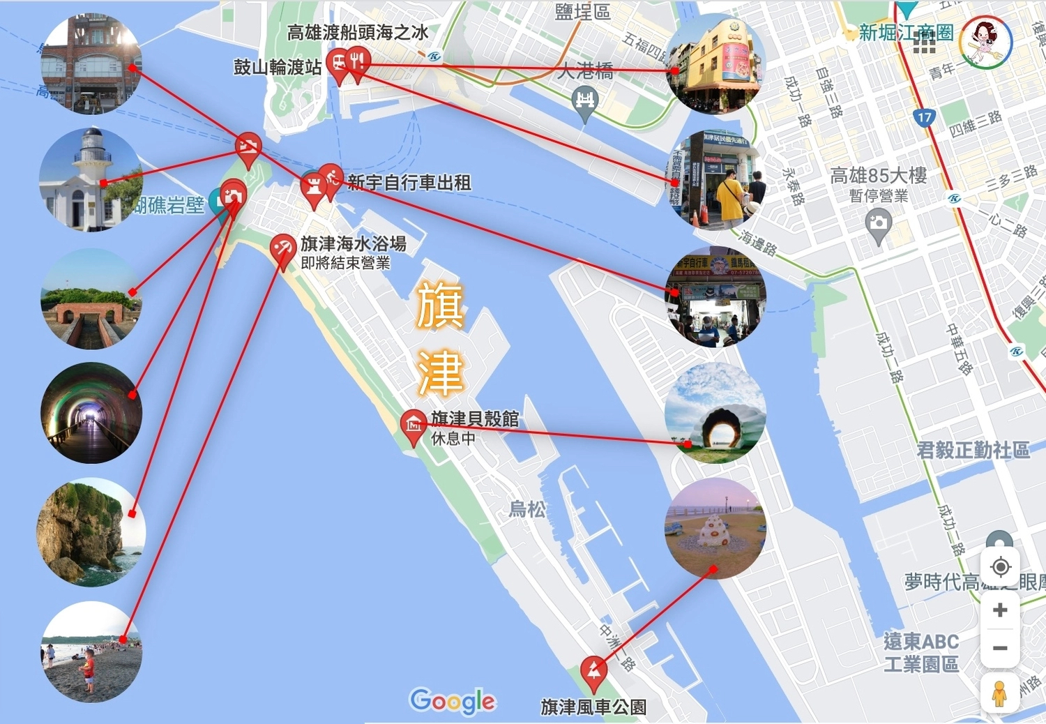 前往旗津的渡輪